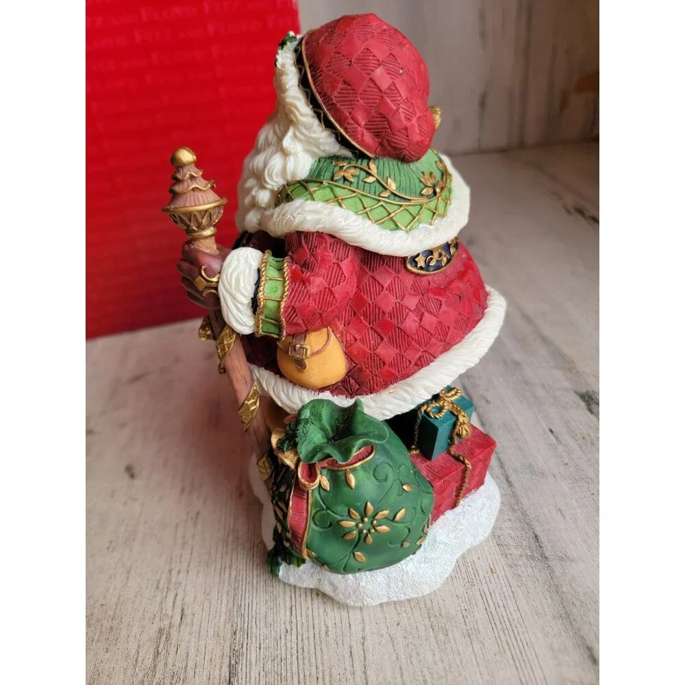 Fitz Floyd‎ Jolly Old Saint Nicholas wind-up music Xmas figure